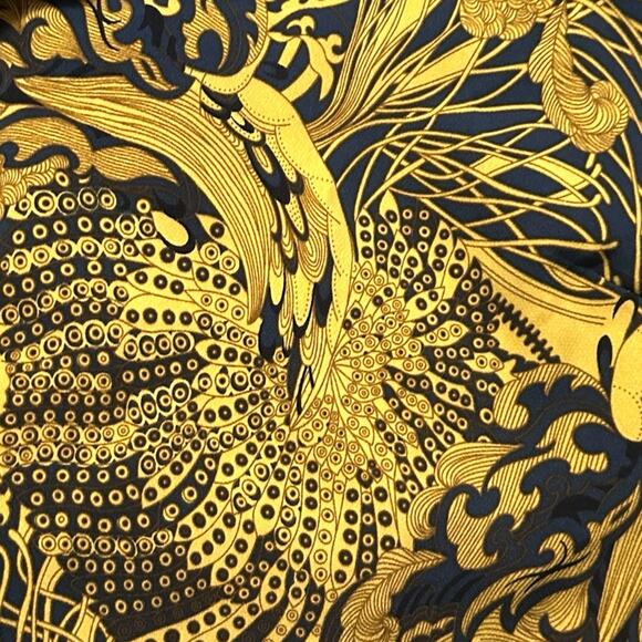 H&M Women’s 14 Shift Dress Blue Gold Abstract Print Bold Retro Chic Mod NWT - Picture 5 of 9